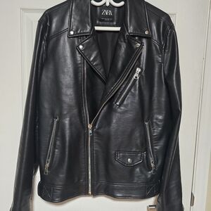 Zara Women's Black Leather Jacket
